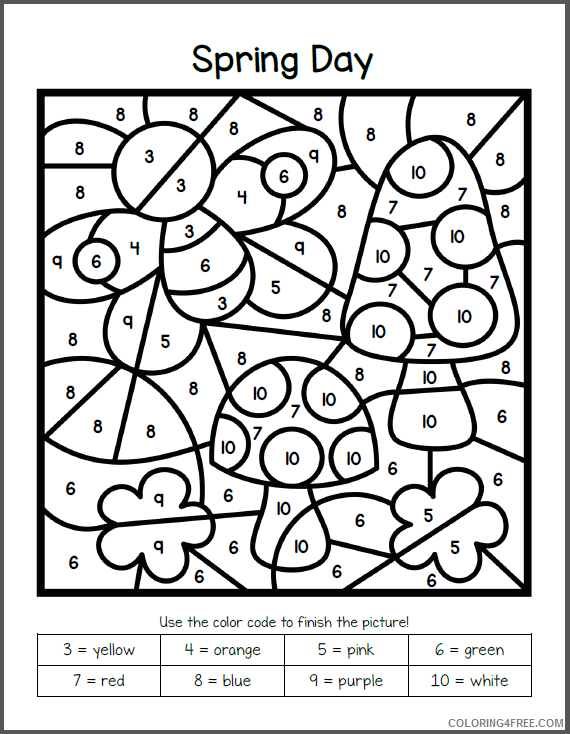 Color By Number Coloring Pages Educational Spring Printable 2020 1081 Coloring4free
