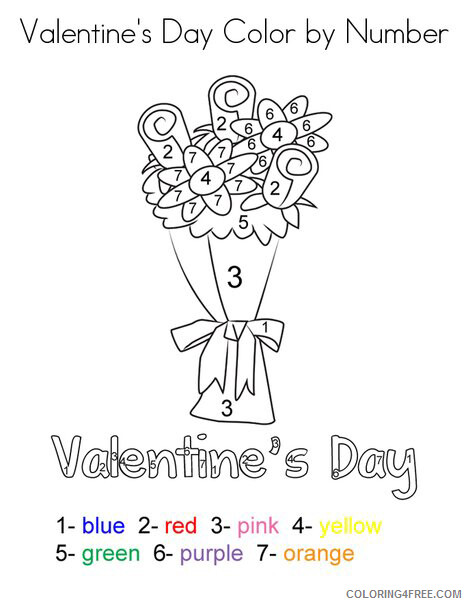 Color By Number Coloring Pages Educational Valentines Day Printable 2020 1087 Coloring4free