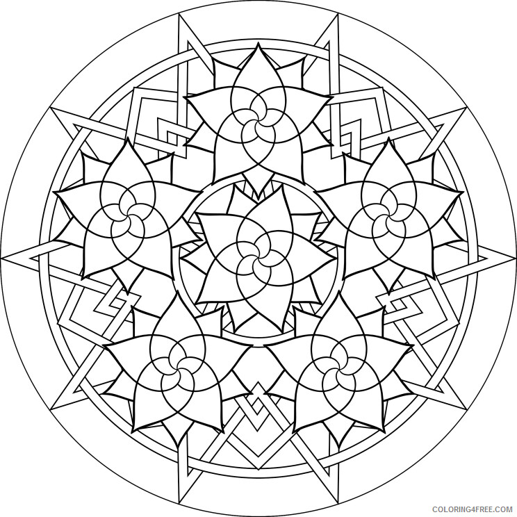 Complex Coloring Pages Adult Complex Geometric Pattern Printable 2020 224 Coloring4free
