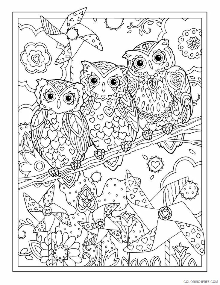 Complex Coloring Pages Adult Complex Owl for Adults Free Printable 2020 227 Coloring4free