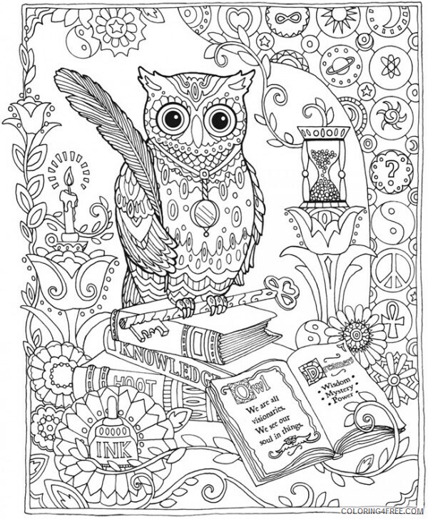 Complex Coloring Pages Adult Complex Owl for Adults Printable 2020 228 Coloring4free
