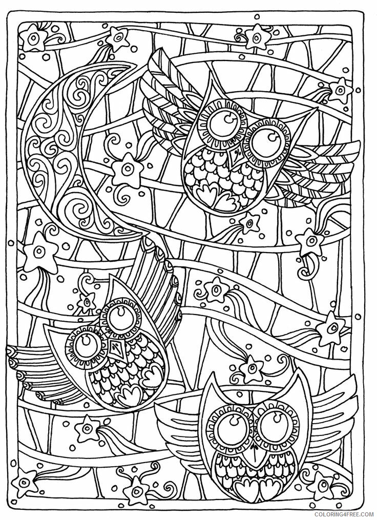 Complex Coloring Pages Adult Printable Owl for Adults Printable 2020 240 Coloring4free