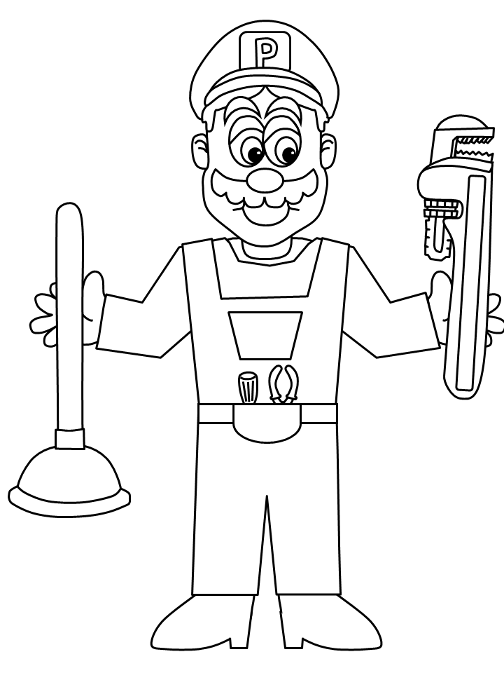 Construction Coloring Pages for boys plumber Printable 2020 0131 Coloring4free