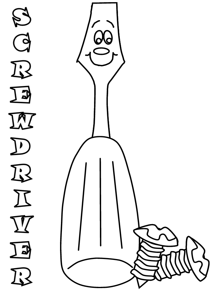 Construction Coloring Pages for boys screwdriver Printable 2020 0135 Coloring4free
