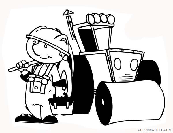 Construction Work Coloring Pages for boys Tractor Operator Printable 2020 0169 Coloring4free