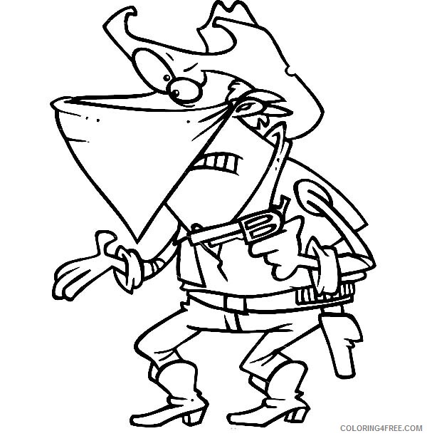 Cowboy Coloring Pages for boys An Outlaw Cowboy Printable 2020 0177 Coloring4free