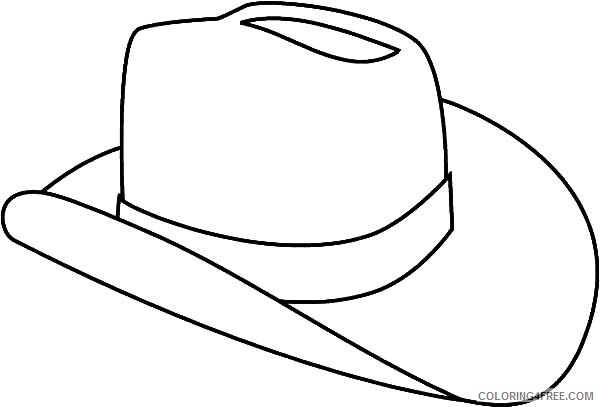 Cowboy Coloring Pages for boys Cowboy Hat Outline Printable 2020 0214 Coloring4free