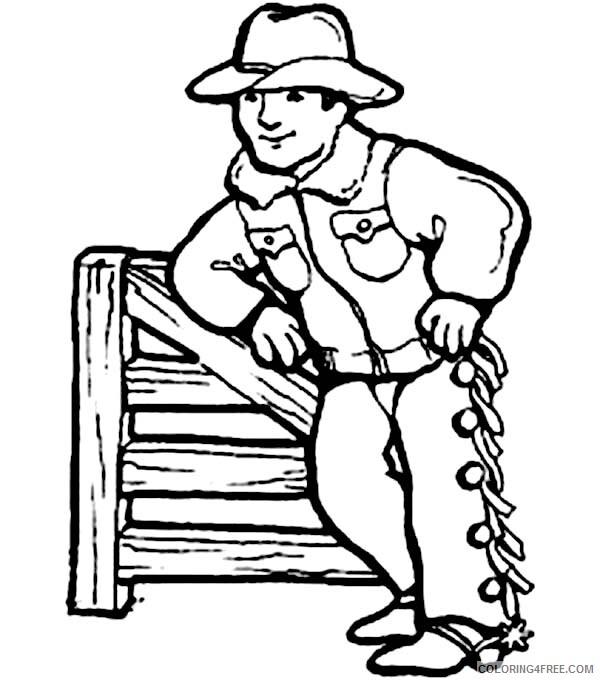 Cowboy Coloring Pages for boys Cowboy Prepare for His Turn to do Rodeo 2020 0217 Coloring4free