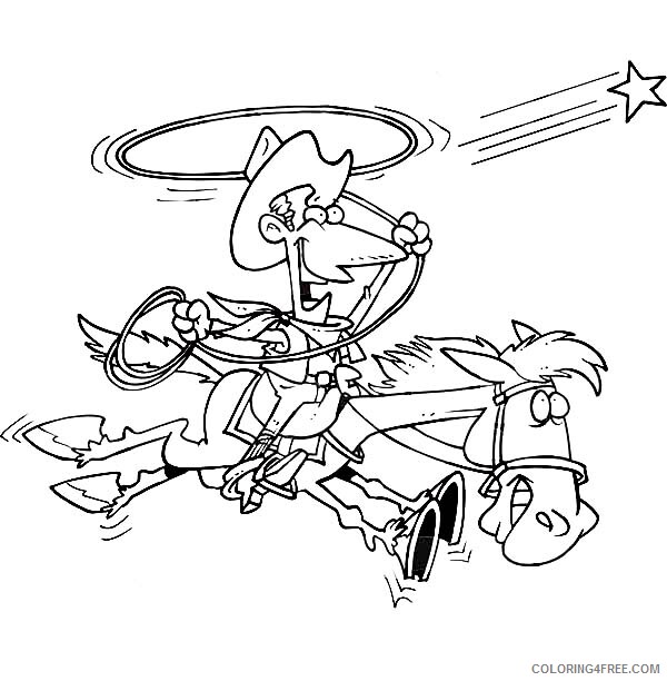 Cowboy Coloring Pages for boys Cowboy Trying to Catch a Star with Lasso 2020 0222 Coloring4free