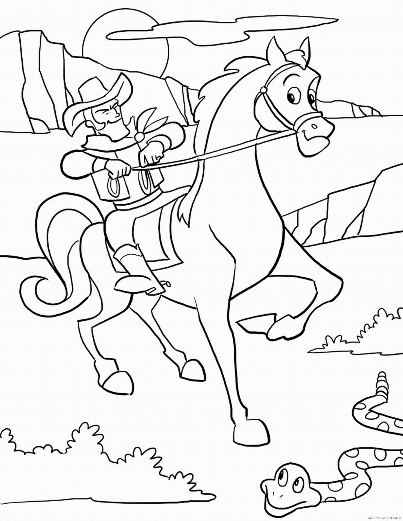 Cowboy Coloring Pages for boys cowboy_01 Printable 2020 0179 Coloring4free
