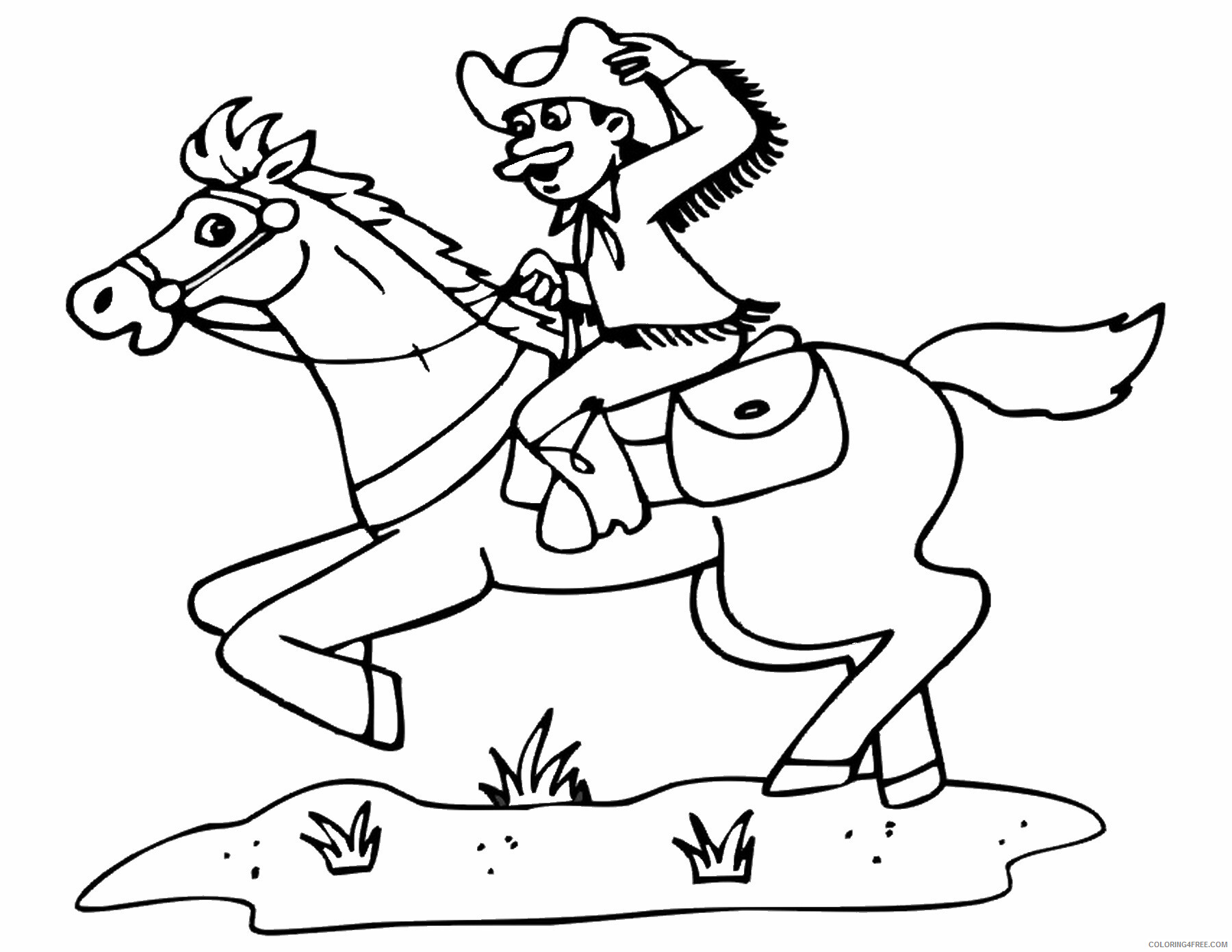 Cowboy Coloring Pages for boys cowboy_05 Printable 2020 0183 Coloring4free