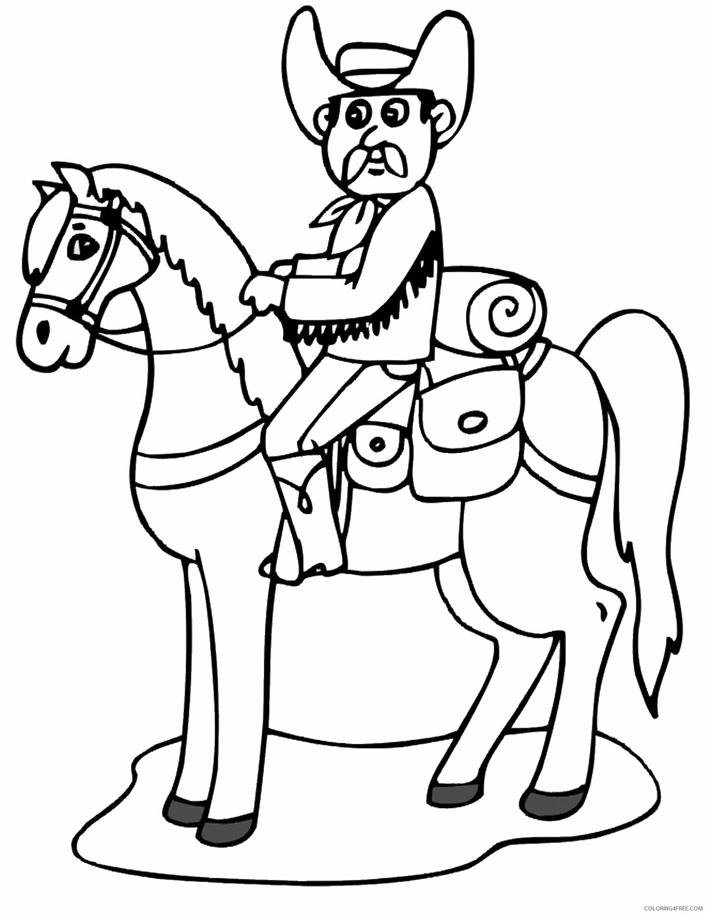 Cowboy Coloring Pages for boys cowboy_07 Printable 2020 0184 Coloring4free