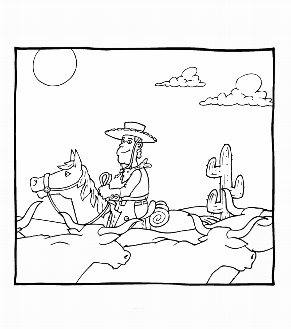 Cowboy Coloring Pages for boys cowboy_12 Printable 2020 0187 Coloring4free