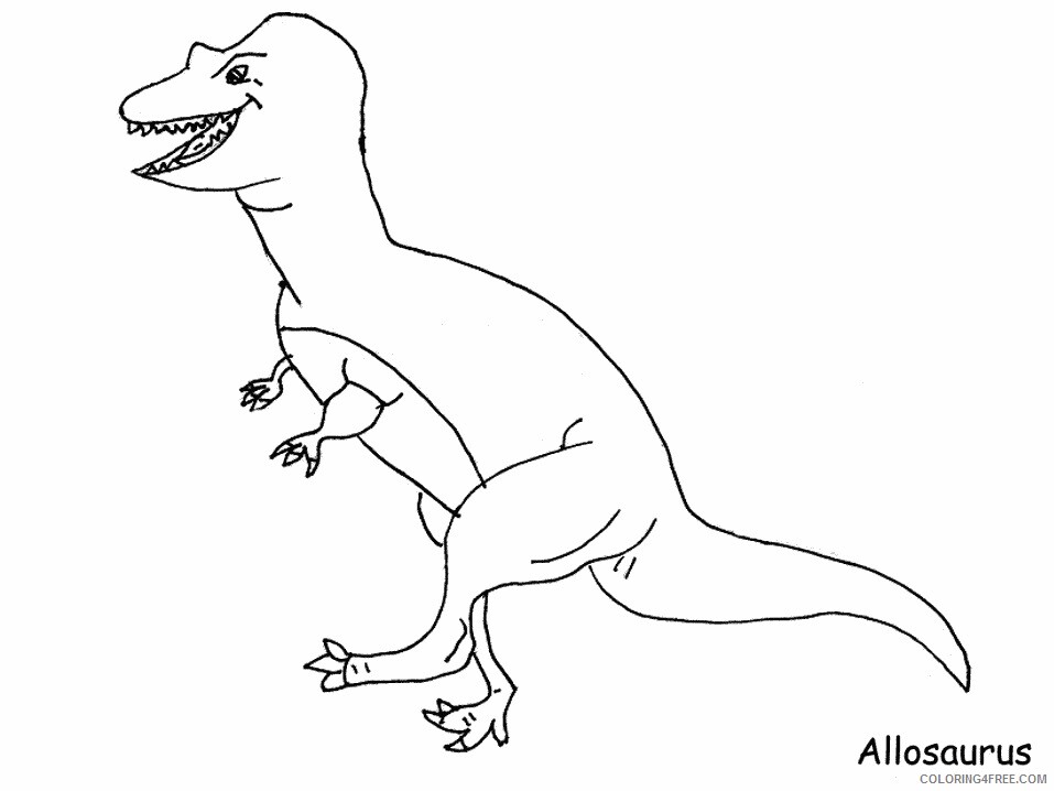 Dinosaurs Coloring Pages for boys Allosaurus Printable 2020 0241 Coloring4free