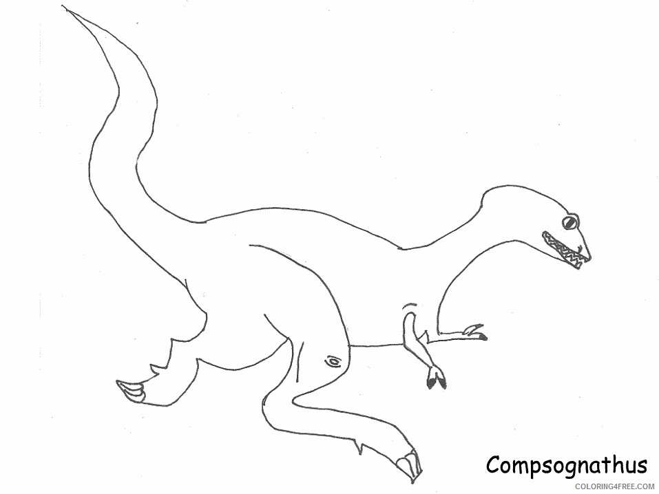 Dinosaurs Coloring Pages for boys Compsognathus Printable 2020 0254 Coloring4free
