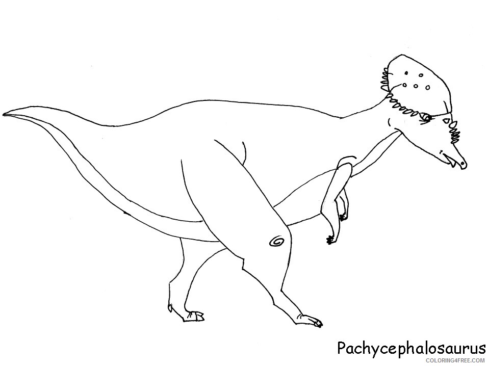 Dinosaurs Coloring Pages for boys Pachycephalosaurus Printable 2020 0328 Coloring4free