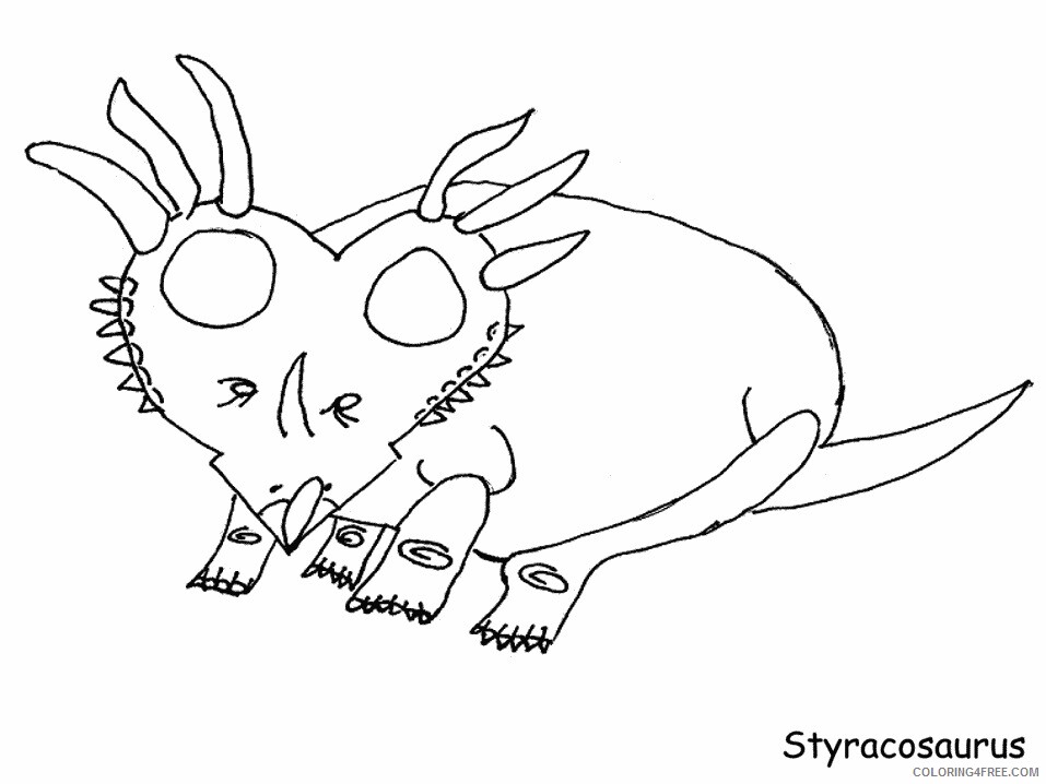 Dinosaurs Coloring Pages for boys Styracosaurus Printable 2020 0336 Coloring4free