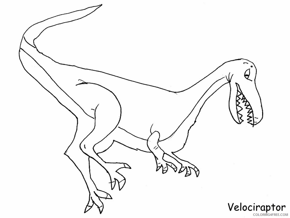 Dinosaurs Coloring Pages for boys Velociraptor Printable 2020 0342 Coloring4free