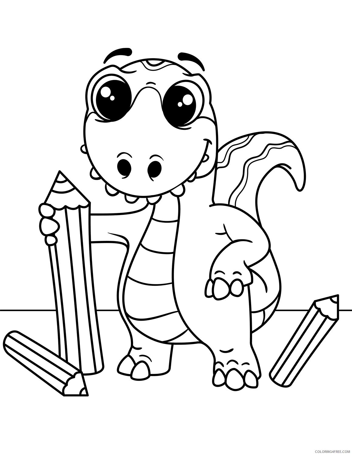 Dinosaurs Coloring Pages for boys cute dinosaur free Printable 2020 0258 Coloring4free
