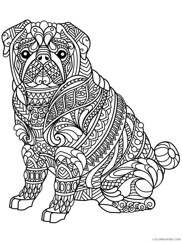 Dog for Adults Coloring Pages dog for adults 12 Printable 2020 569 Coloring4free