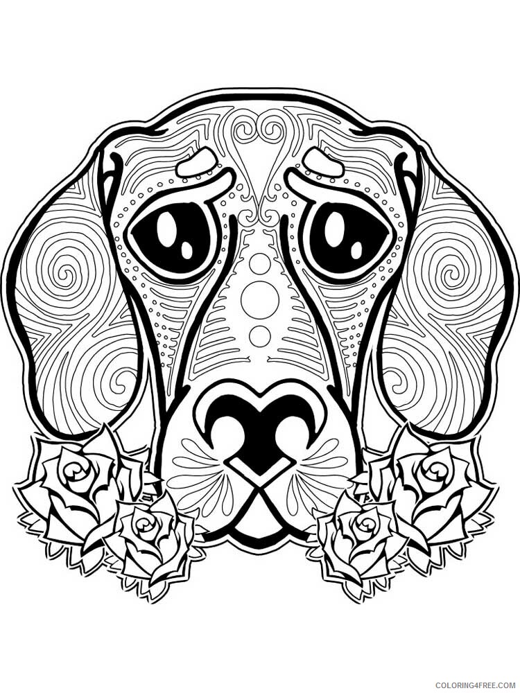 Dog for Adults Coloring Pages dog for adults 23 Printable 2020 581 Coloring4free
