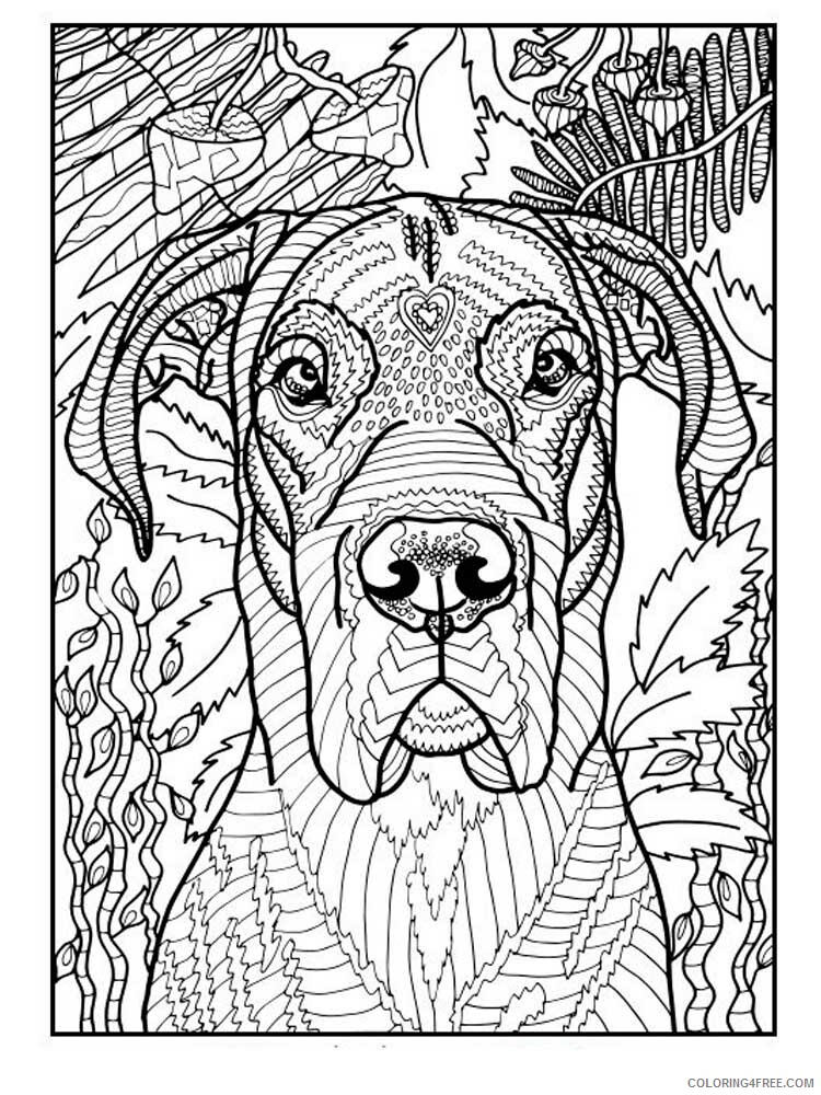 Dog for Adults Coloring Pages dog for adults 7 Printable 2020 582 Coloring4free