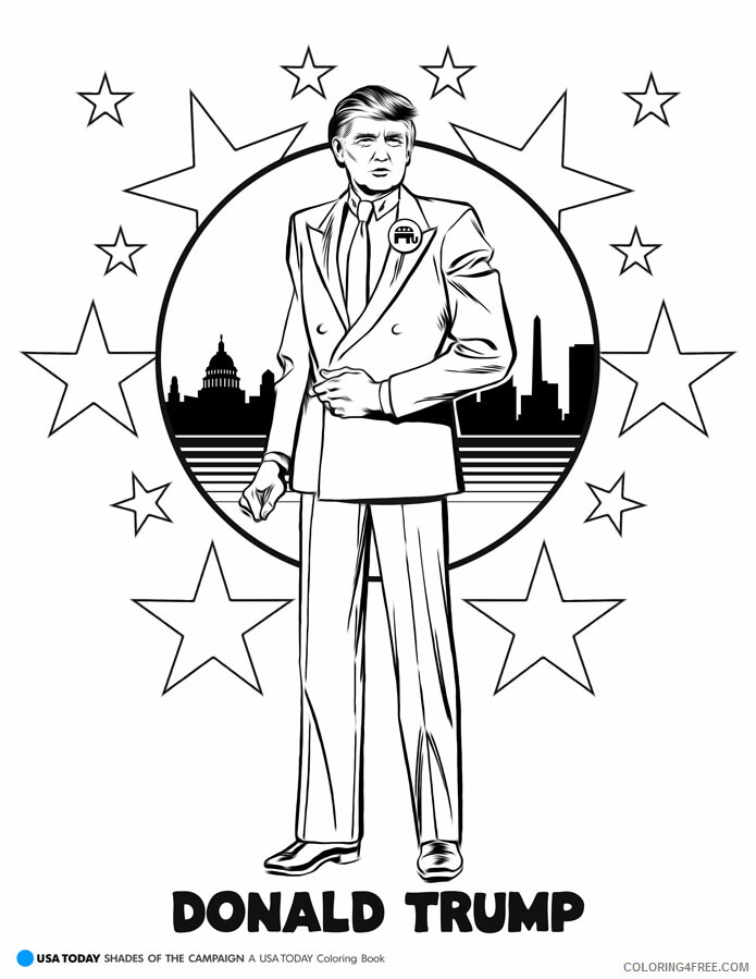 Donald Trump Coloring Pages Educational Donald Trump Campaign Printable 2020 1382 Coloring4free