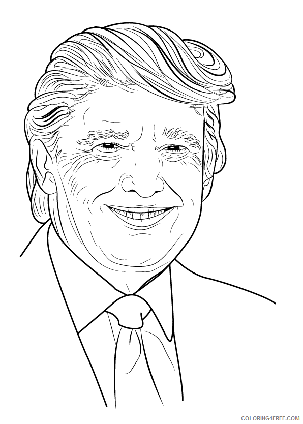 Donald Trump Coloring Pages Educational Donald Trump Printable 2020 1383 Coloring4free