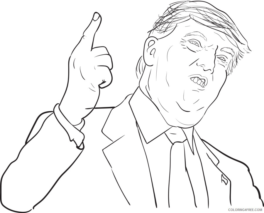 Donald Trump Coloring Pages Educational Donald Trump Printable 2020 1384 Coloring4free