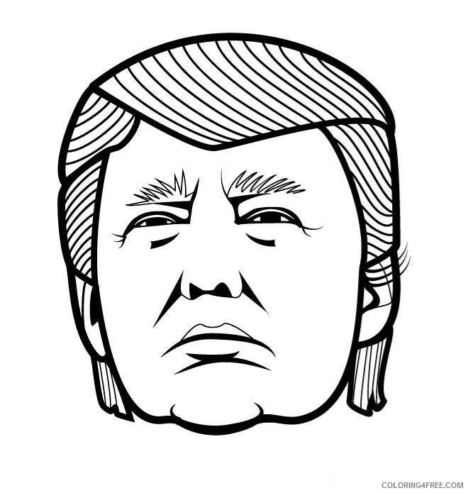 Donald Trump Coloring Pages Educational vector funny Printable 2020 1381 Coloring4free