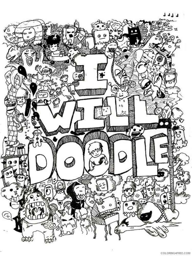 Doodle Coloring Pages Adult doodle adults 1 Printable 2020 326 Coloring4free