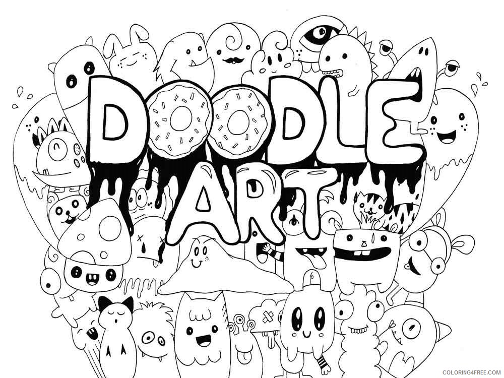 Doodle Coloring Pages Adult doodle adults 14 Printable 2020 330 Coloring4free