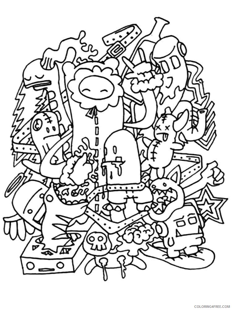 Doodle Coloring Pages Adult doodle adults 23 Printable 2020 338 Coloring4free