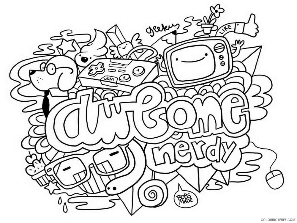 Doodle Coloring Pages Adult doodle adults 27 Printable 2020 340 Coloring4free