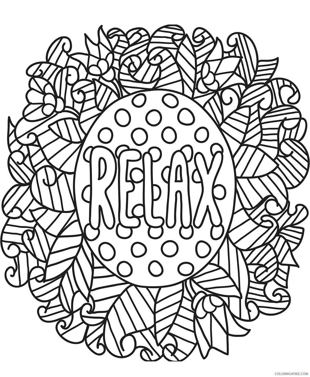 Doodle Coloring Pages Adult relax_doodle a4 Printable 2020 319 Coloring4free