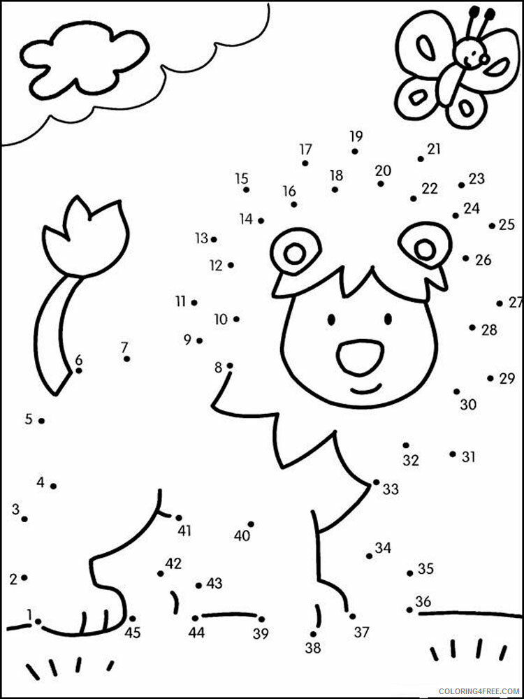 Dot to Dot Coloring Pages Educational Dot To Dot 1 Printable 2020 1407 Coloring4free