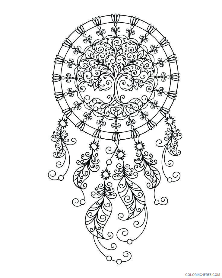 Dream Catcher Coloring Pages Adult Printable Dream Catcher Printable 2020 382 Coloring4free