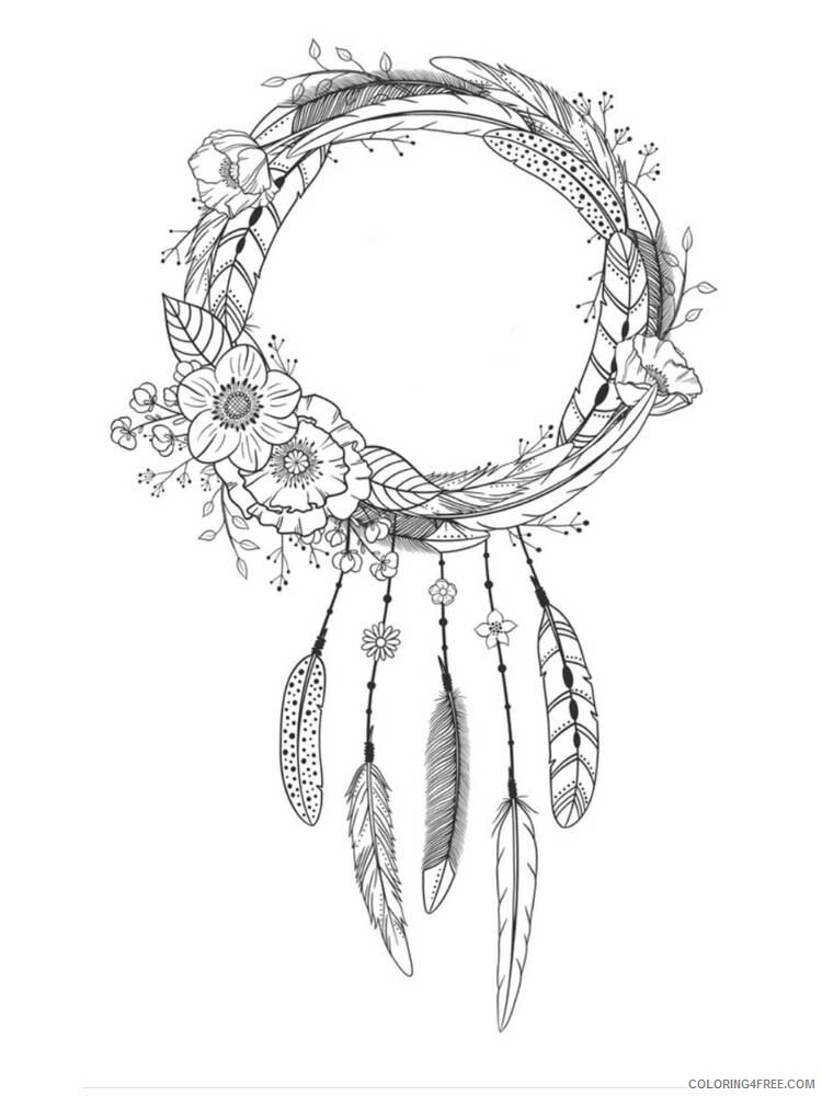 Dream Catcher Coloring Pages Adult dream catcher for adults 1 Printable 2020 362 Coloring4free
