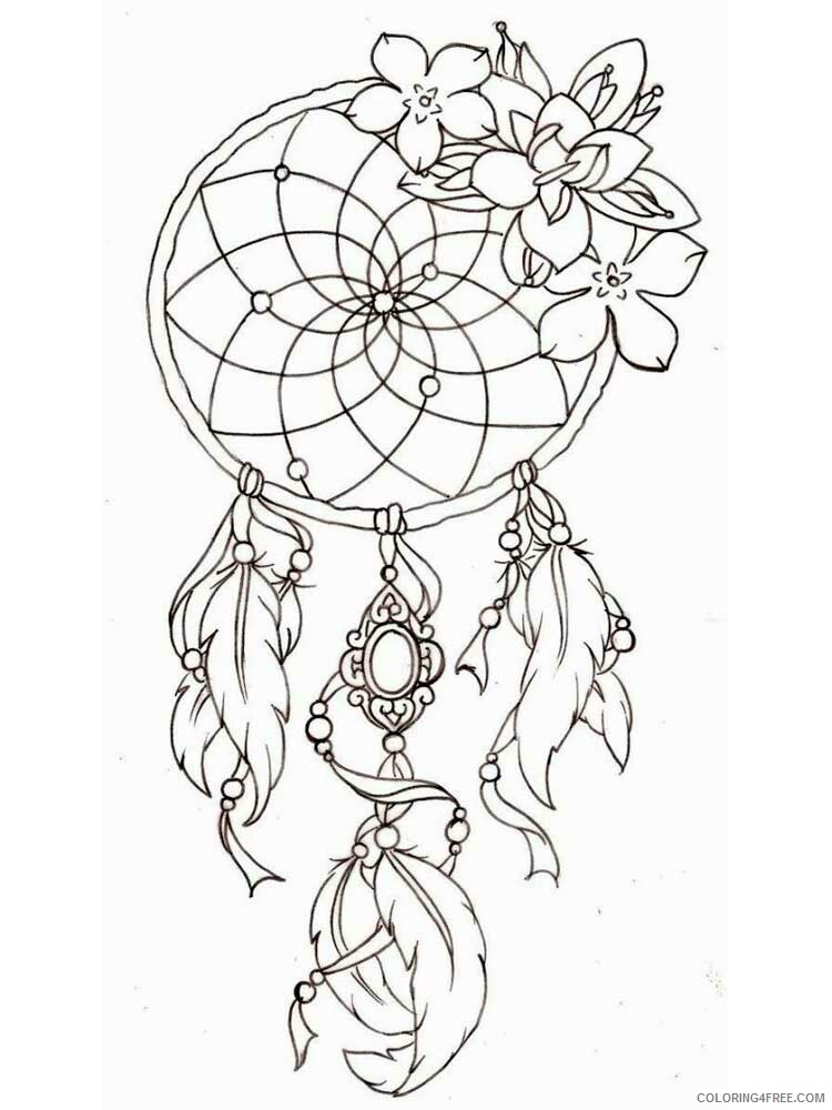 Dream Catcher Coloring Pages Adult dream catcher for adults 13 Printable 2020 365 Coloring4free