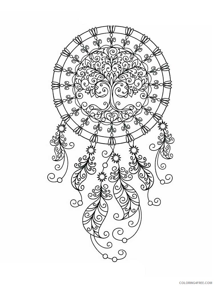 Dream Catcher Coloring Pages Adult dream catcher for adults 14 Printable 2020 366 Coloring4free