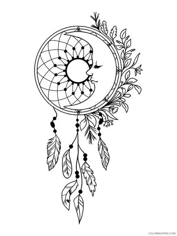 Dream Catcher Coloring Pages Adult dream catcher for adults 15 Printable 2020 367 Coloring4free