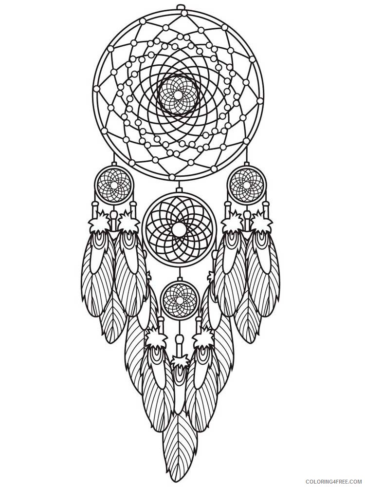 Dream Catcher Coloring Pages Adult dream catcher for adults 16 Printable 2020 368 Coloring4free