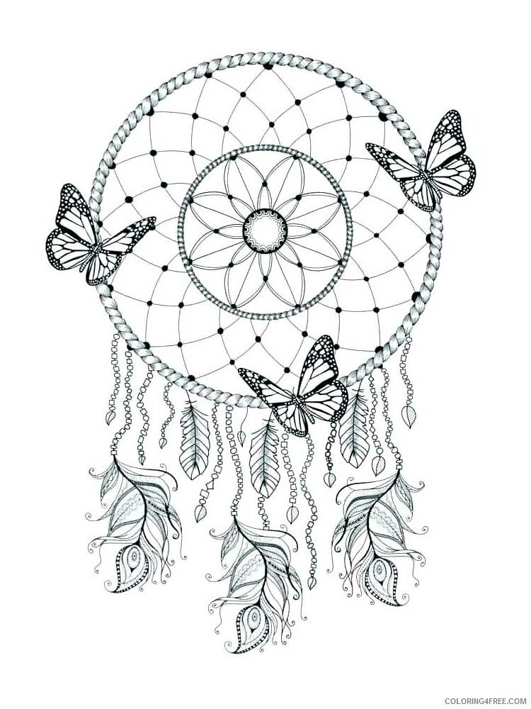 Dream Catcher Coloring Pages Adult dream catcher for adults 7 Printable 2020 378 Coloring4free