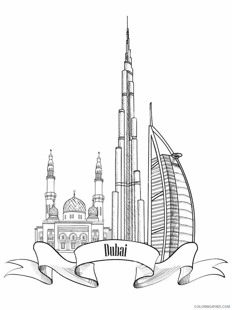 Dubai Coloring Pages Cities Educational Dubai 5 Printable 2020 319 Coloring4free
