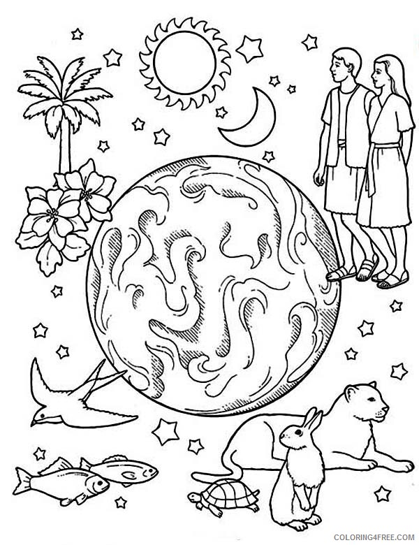 Earth Coloring Pages Educational Days of Creation Printable 2020 1439 Coloring4free