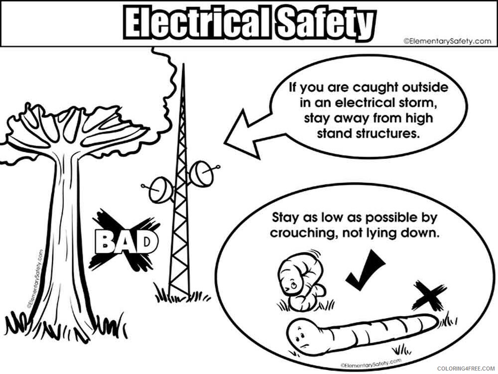 Electrical Safety Coloring Pages Educational educational Printable 2020 1459 Coloring4free