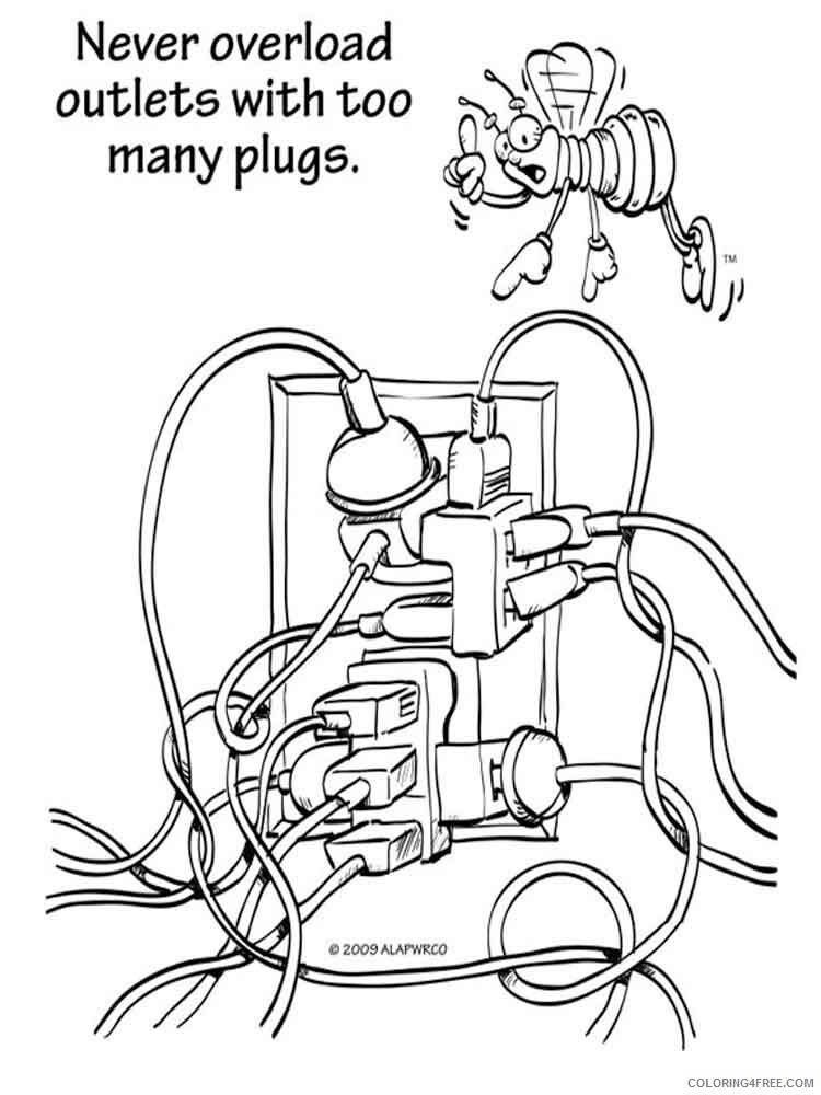 Electrical Safety Coloring Pages Educational educational Printable 2020 1461 Coloring4free