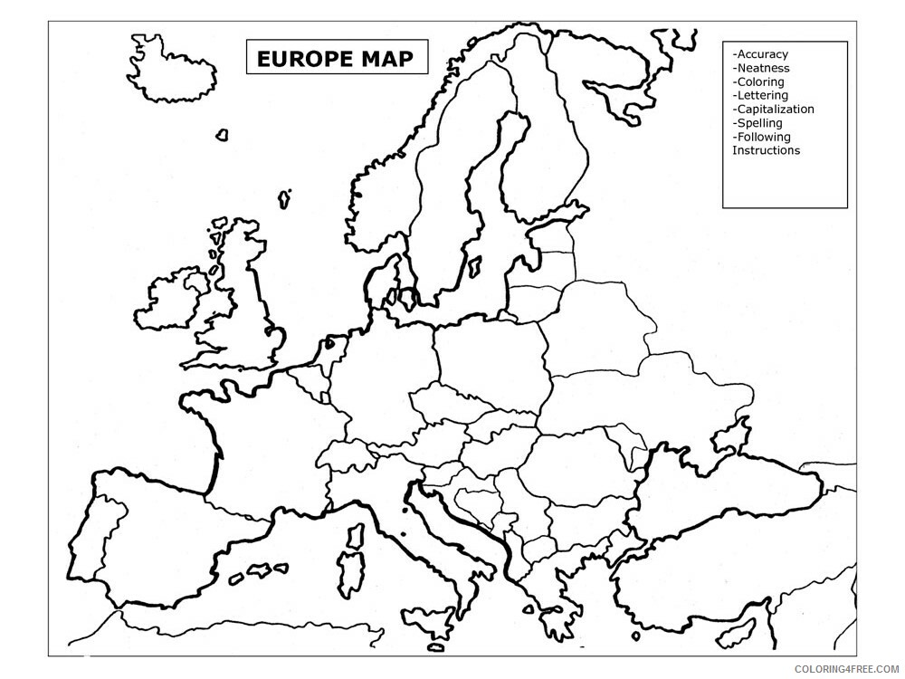 Europe Coloring Pages Countries of the World Educational Printable 2020 447 Coloring4free