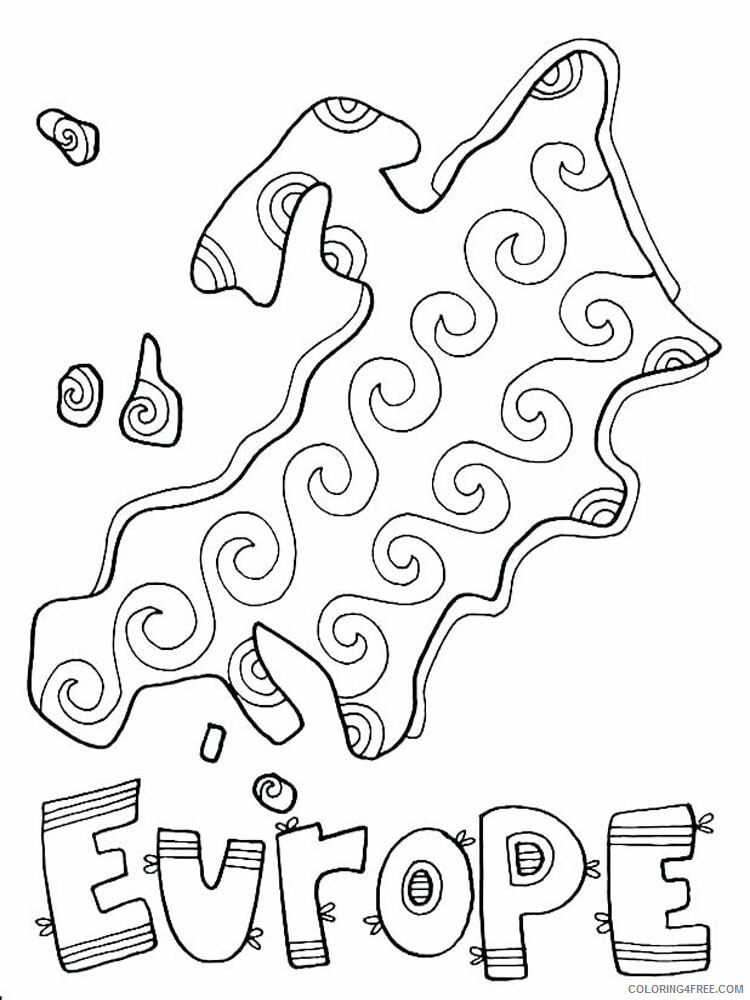 Europe Coloring Pages Countries of the World Educational Printable 2020 448 Coloring4free