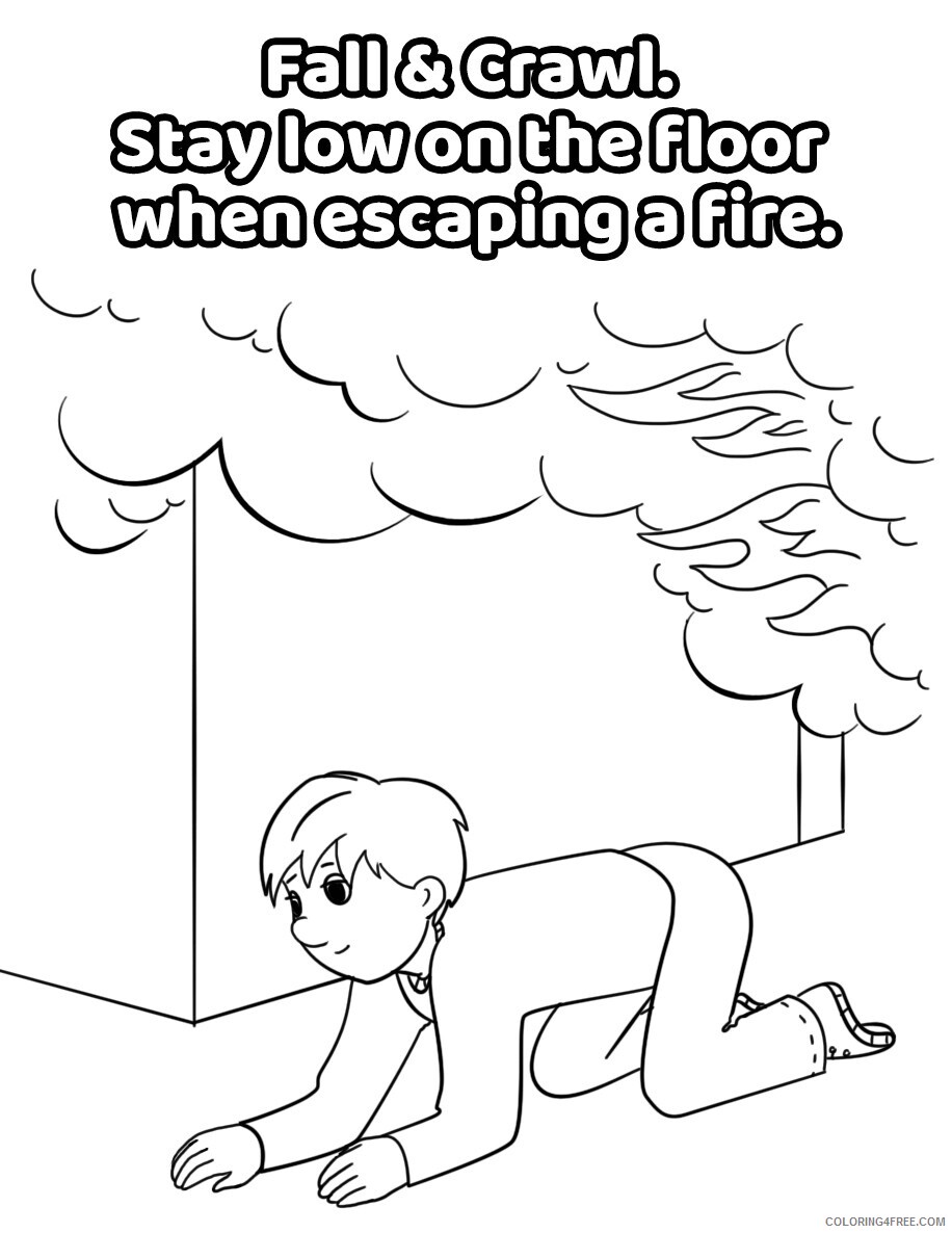 Fire Safety Coloring Pages Educational Fall and Crawl Printable 2020 1478 Coloring4free